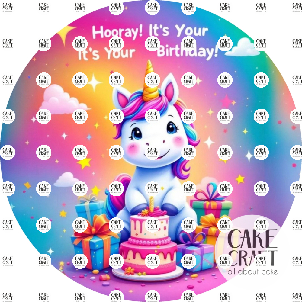 Βρώσιμα Σχέδια Γενεθλίων - Βρώσιμο Σχέδιο birthday girl cute unicorn v2