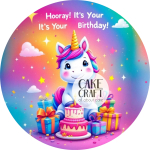 Βρώσιμα Σχέδια Γενεθλίων - Βρώσιμο Σχέδιο birthday girl cute unicorn v2