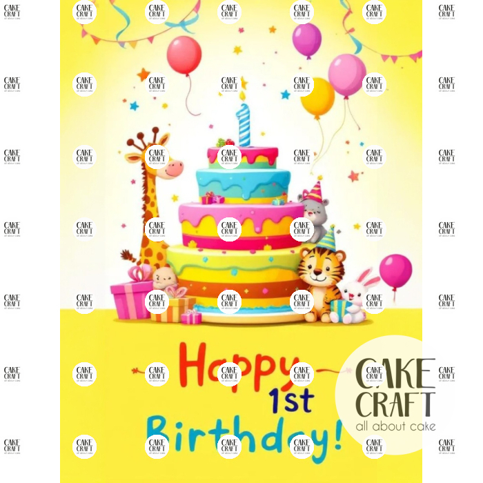 Βρώσιμα Σχέδια Baby - Βρώσιμο Σχέδιο happy 1st birthday v1