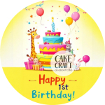 Βρώσιμα Σχέδια Baby - Βρώσιμο Σχέδιο happy 1st birthday v2