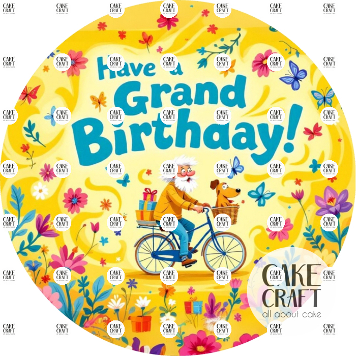 Βρώσιμα Σχέδια Γενεθλίων - Βρώσιμο Σχέδιο Happy Birthday Grandpa v2