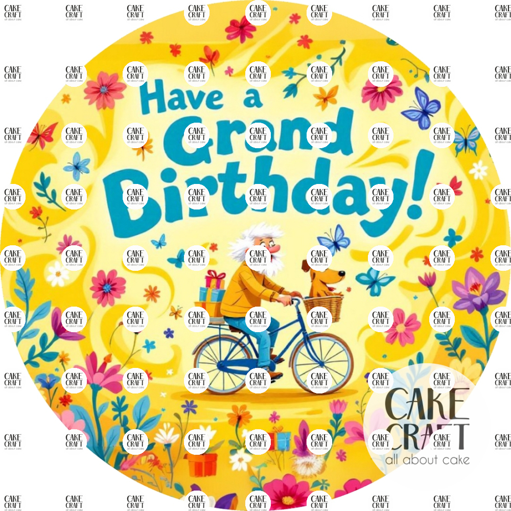 Βρώσιμα Σχέδια Γενεθλίων - Βρώσιμο Σχέδιο Happy Birthday Grandpa v2