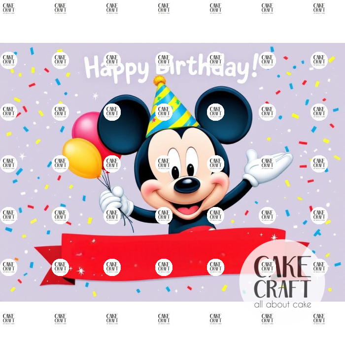 Βρώσιμα Σχέδια Γενεθλίων - Βρώσιμο Σχέδιο mickey mouse v1