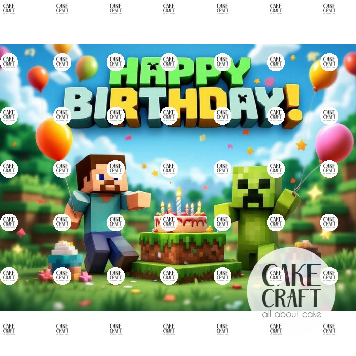 Βρώσιμα Σχέδια Γενεθλίων - Βρώσιμο Σχέδιο minecraft v1