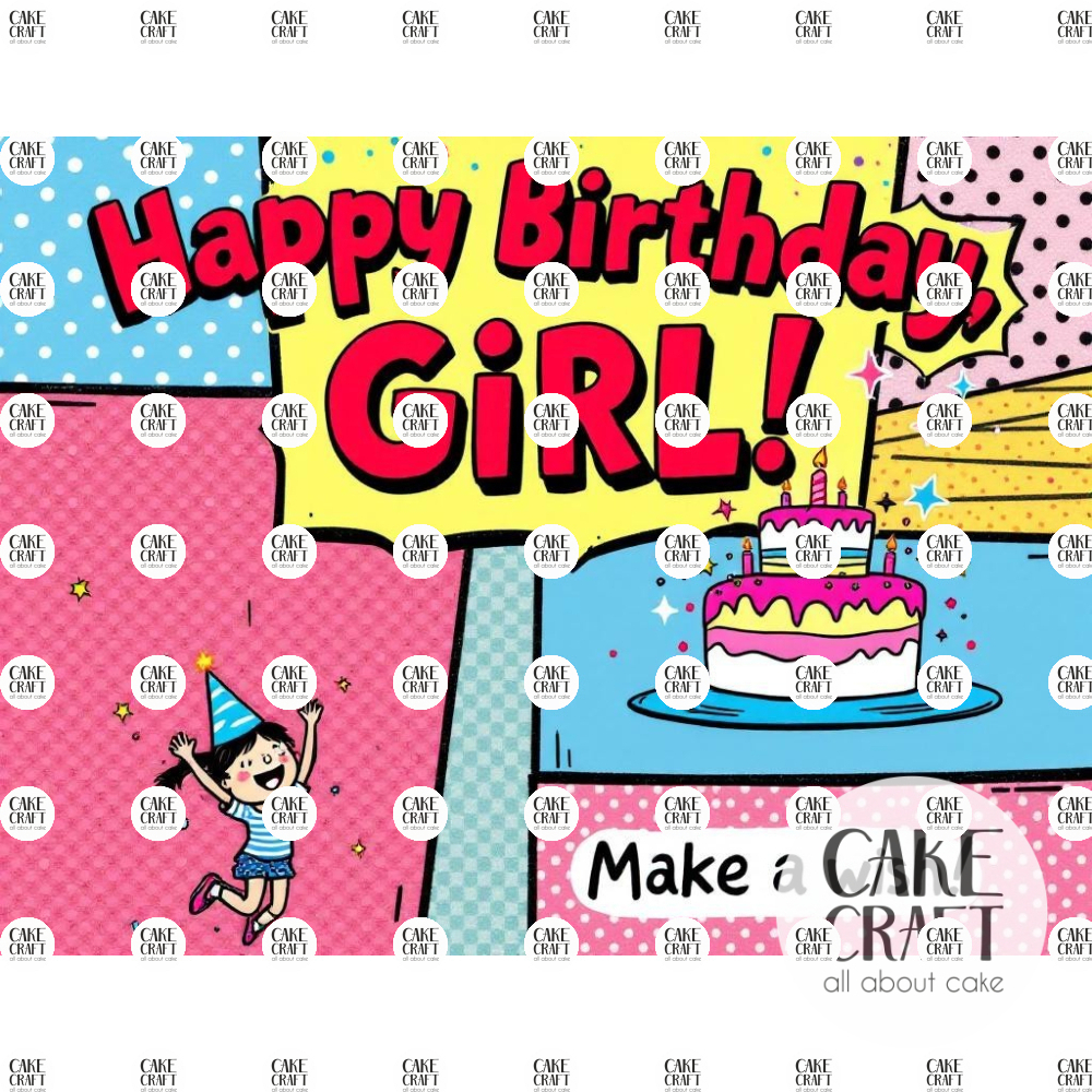 Βρώσιμα Σχέδια Γενεθλίων - Βρώσιμο Σχέδιο pop art girls v1