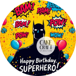 Βρώσιμα Σχέδια Γενεθλίων - Βρώσιμο Σχέδιο pop art superhero v3