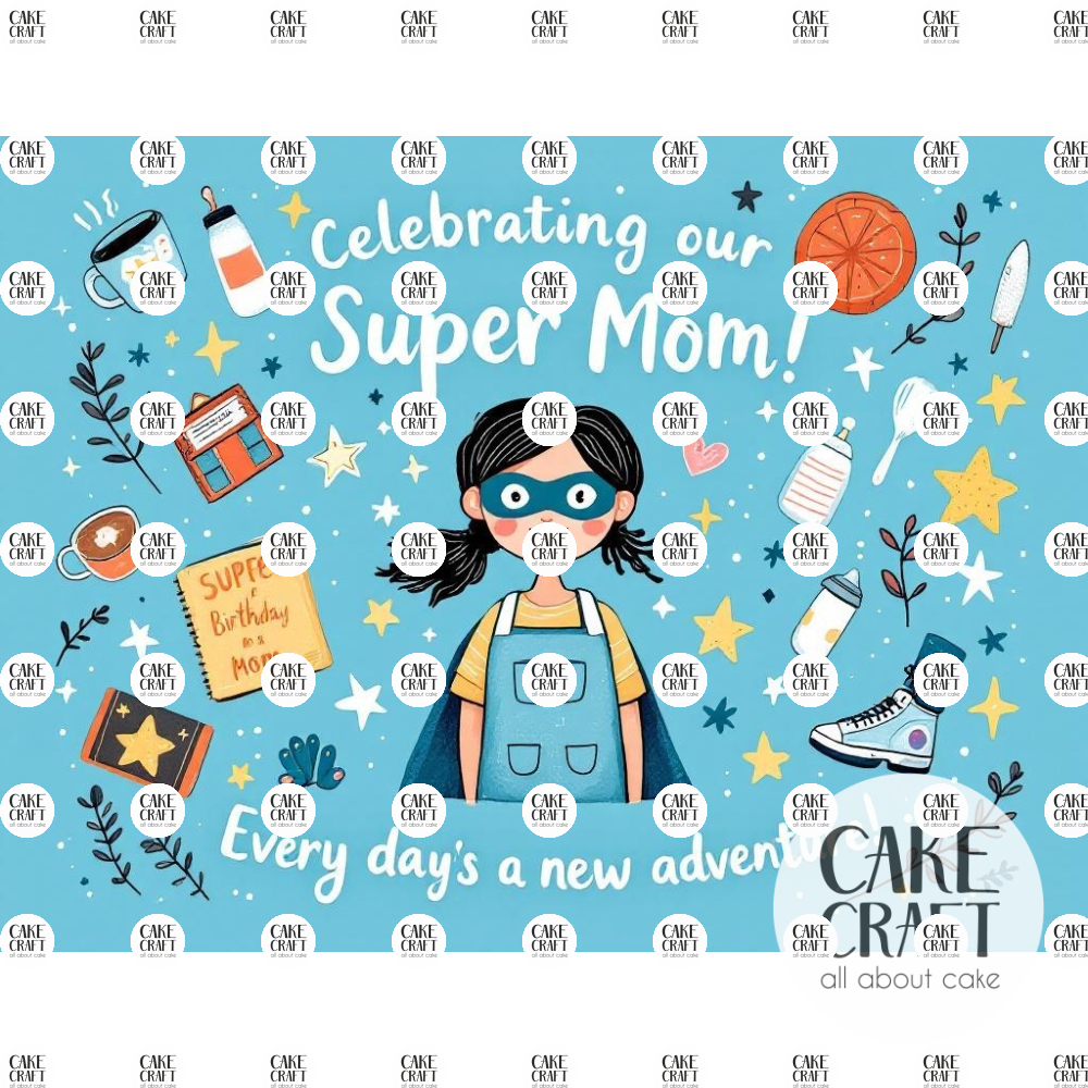 Βρώσιμα Σχέδια Γενεθλίων - Βρώσιμο Σχέδιο super mom v2