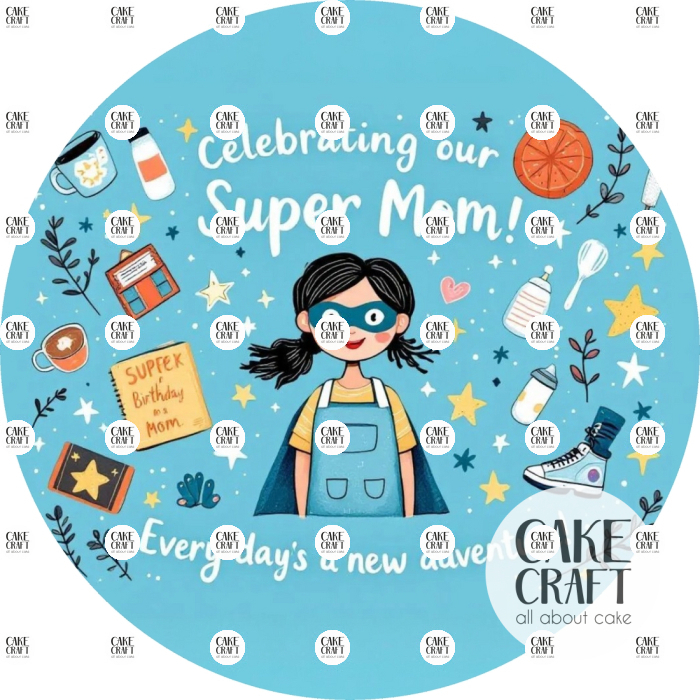 Βρώσιμα Σχέδια Γενεθλίων - Βρώσιμο Σχέδιο super mom v3