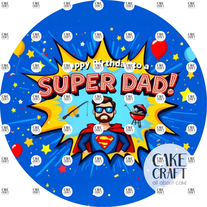 Βρώσιμα Σχέδια Γενεθλίων - Βρώσιμο Σχέδιο superdad v2