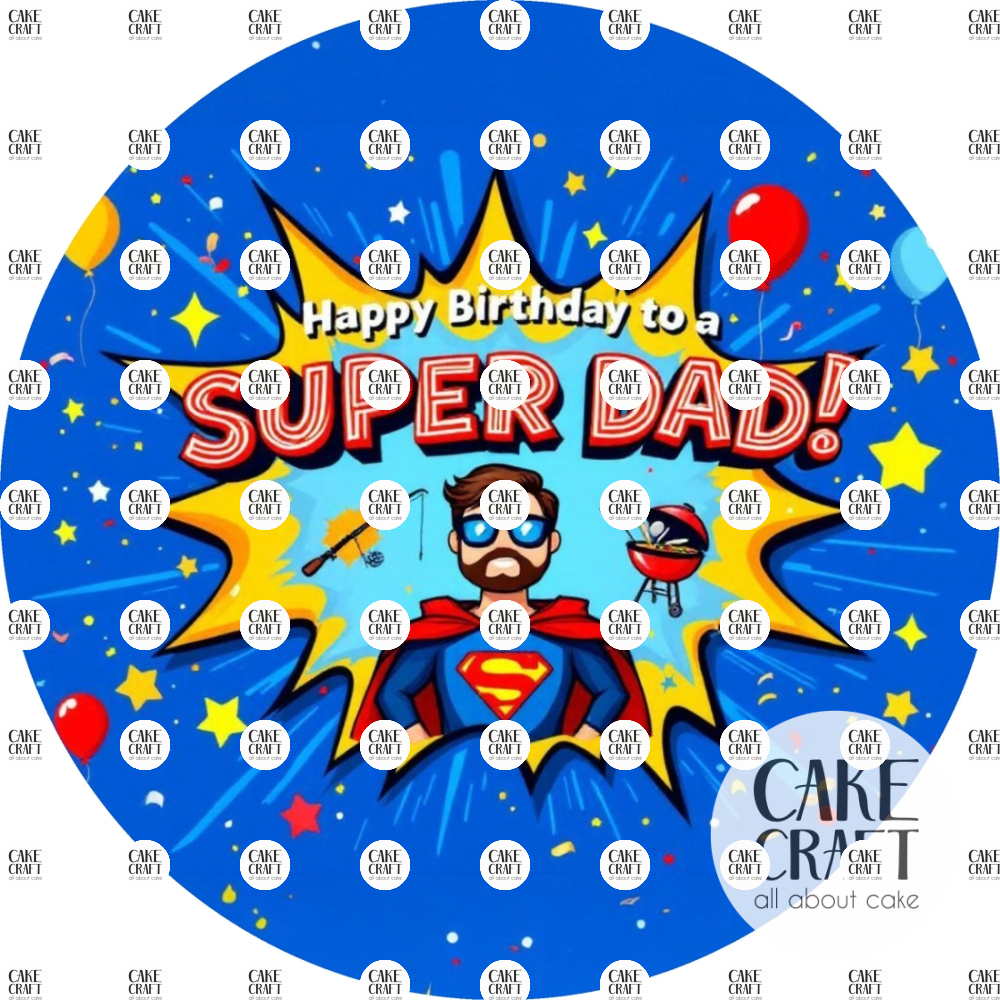 Βρώσιμα Σχέδια Γενεθλίων - Βρώσιμο Σχέδιο superdad v2