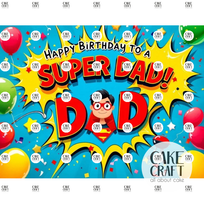 Βρώσιμα Σχέδια Γενεθλίων - Βρώσιμο Σχέδιο superdad v3