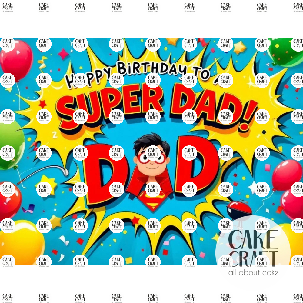 Βρώσιμα Σχέδια Γενεθλίων - Βρώσιμο Σχέδιο superdad v3