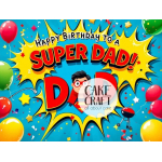 Βρώσιμα Σχέδια Γενεθλίων - Βρώσιμο Σχέδιο superdad v3