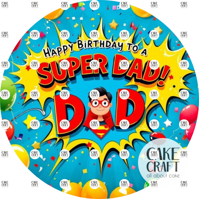 Βρώσιμα Σχέδια Γενεθλίων - Βρώσιμο Σχέδιο superdad v4