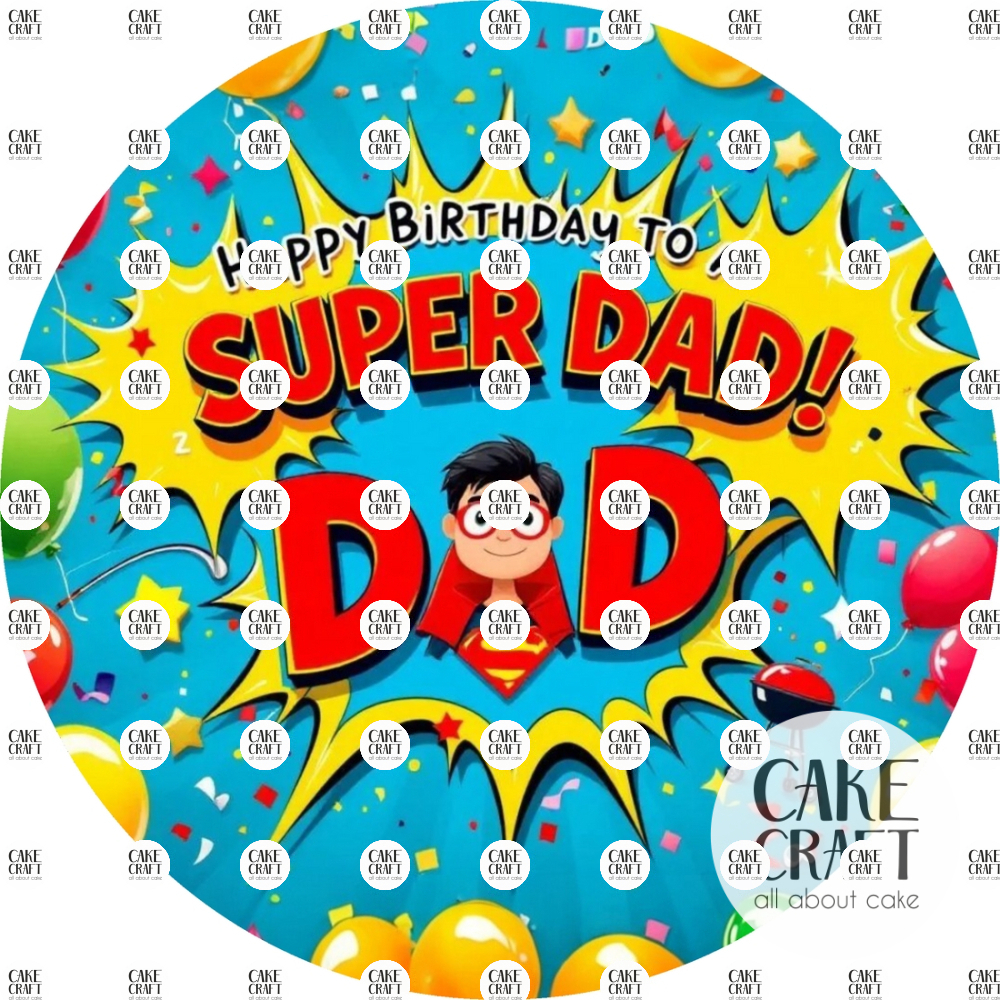 Βρώσιμα Σχέδια Γενεθλίων - Βρώσιμο Σχέδιο superdad v4