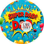 Βρώσιμα Σχέδια Γενεθλίων - Βρώσιμο Σχέδιο superdad v4