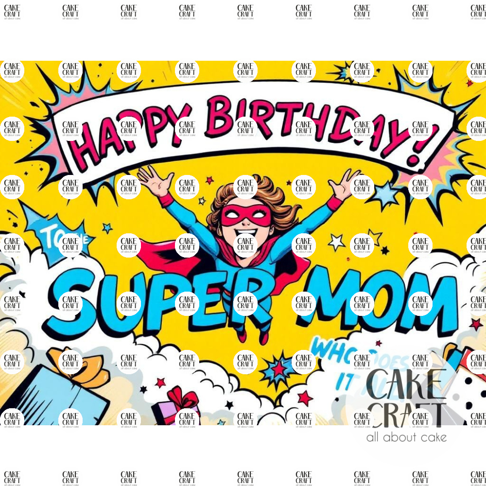 Βρώσιμα Σχέδια Γενεθλίων - Βρώσιμο Σχέδιο super mom v9