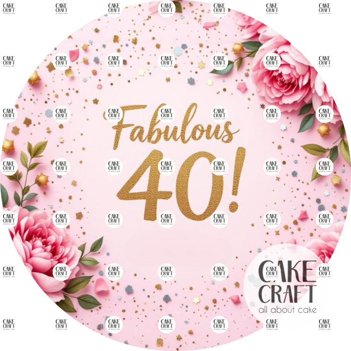 Βρώσιμα Σχέδια Γενεθλίων - Βρώσιμο Σχέδιο fabulous 40 v2