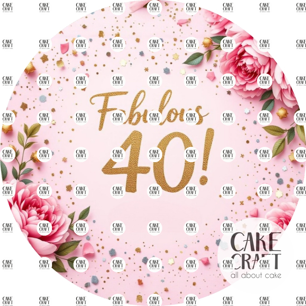Βρώσιμα Σχέδια Γενεθλίων - Βρώσιμο Σχέδιο fabulous 40 v2