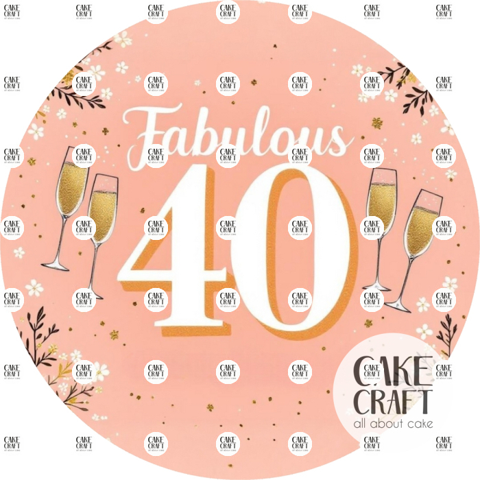 Βρώσιμα Σχέδια Γενεθλίων - Βρώσιμο Σχέδιο fabulous 40 v3