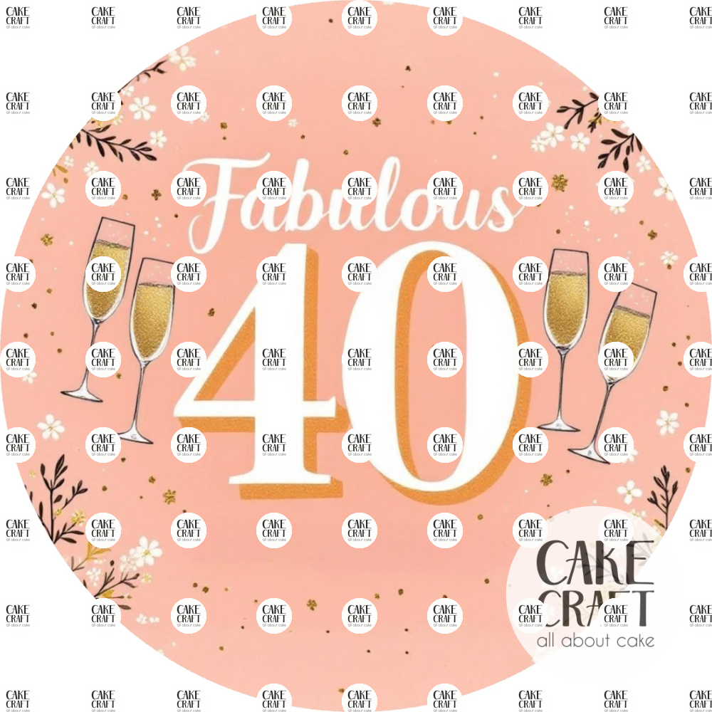 Βρώσιμα Σχέδια Γενεθλίων - Βρώσιμο Σχέδιο fabulous 40 v3