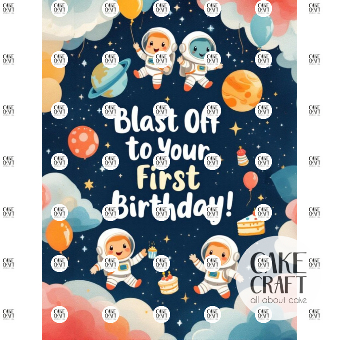 Βρώσιμα Σχέδια Baby - Βρώσιμο Σχέδιο first birthday little astronaut v1