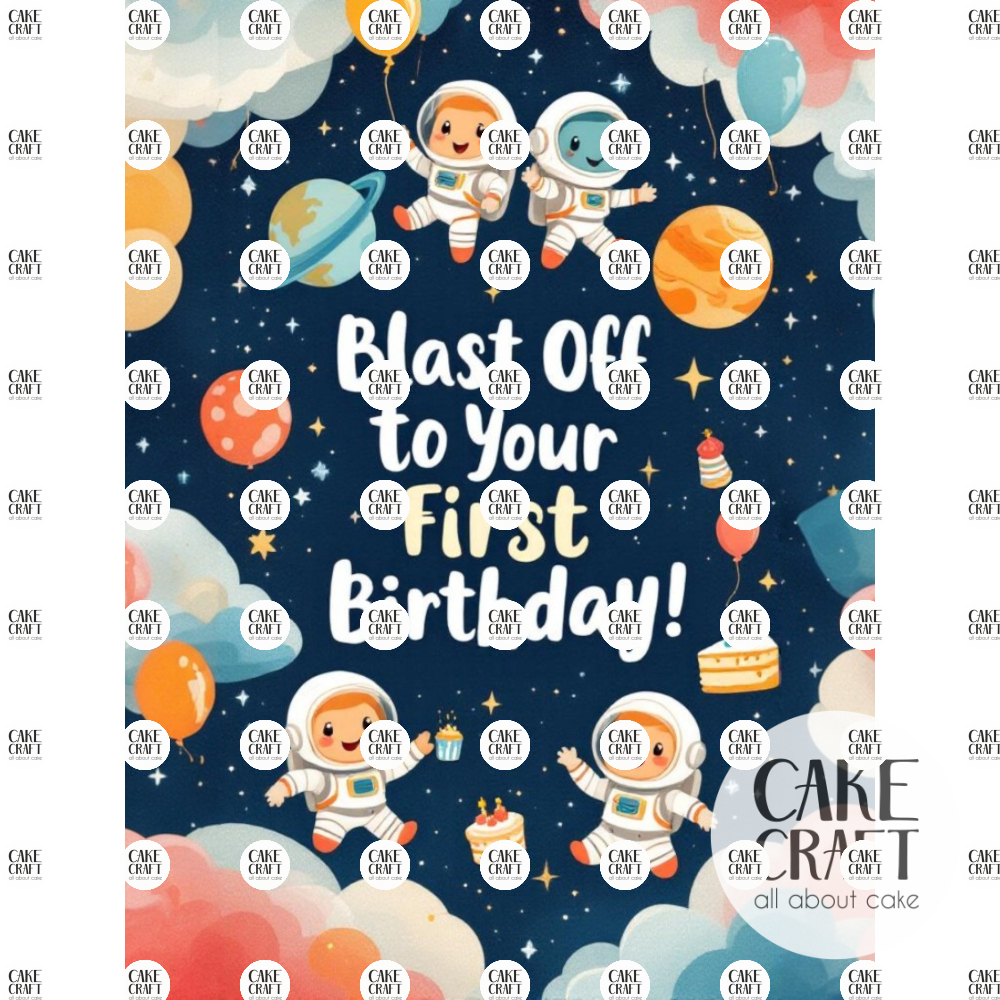 Βρώσιμα Σχέδια Baby - Βρώσιμο Σχέδιο first birthday little astronaut v1