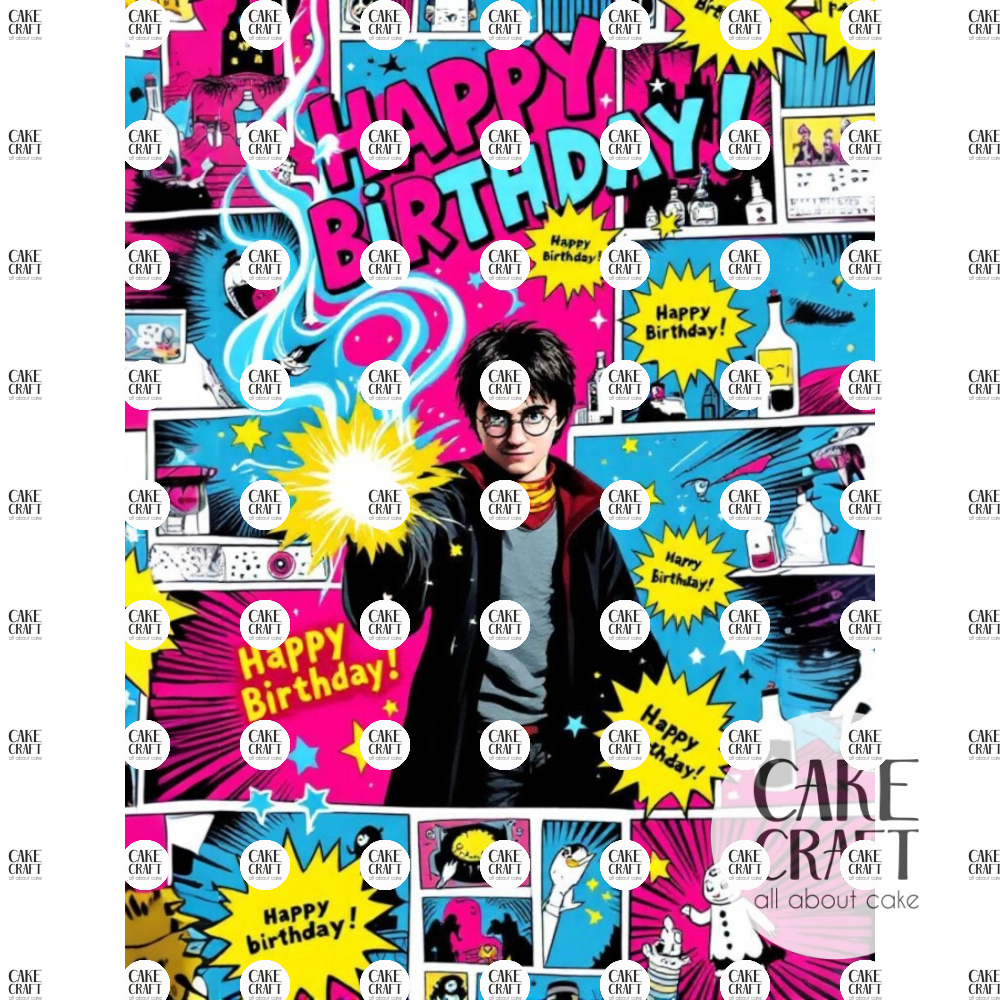 Βρώσιμα Σχέδια Γενεθλίων - Βρώσιμο Σχέδιο harry potter pop art v1