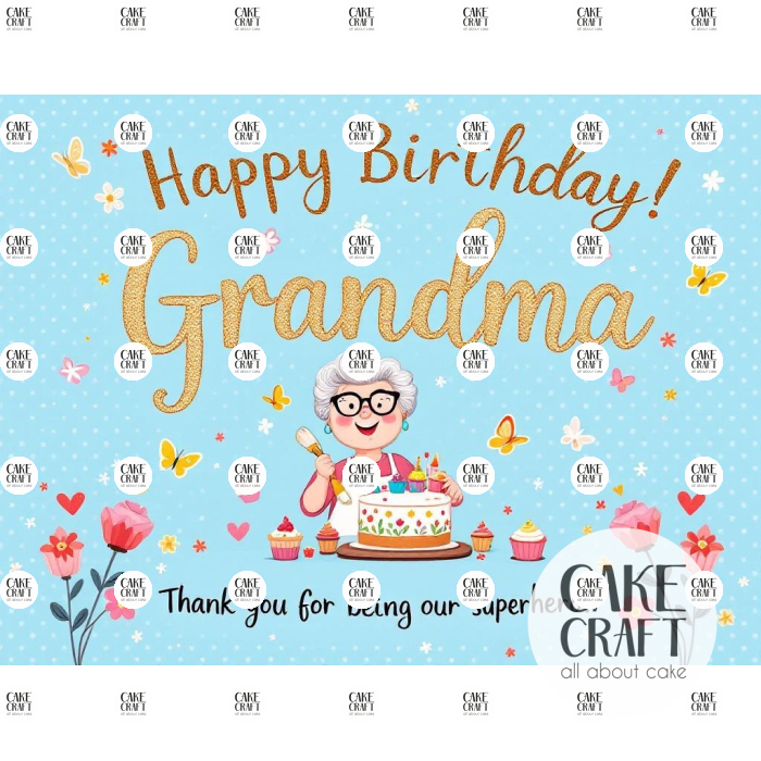 Βρώσιμα Σχέδια Γενεθλίων - Βρώσιμο Σχέδιο grandma v1
