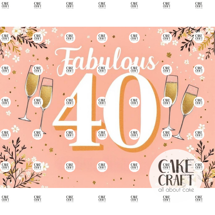 Βρώσιμα Σχέδια Γενεθλίων - Βρώσιμο Σχέδιο fabulous 40 v1