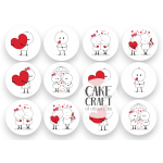 Βρώσιμη Εκτύπωση - Βρώσιμα σχέδια Valentine Couples v1 - 12τμχ