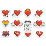 Βρώσιμη Εκτύπωση - Βρώσιμα σχέδια Valentine Hearts Mix v1 - 12τμχ