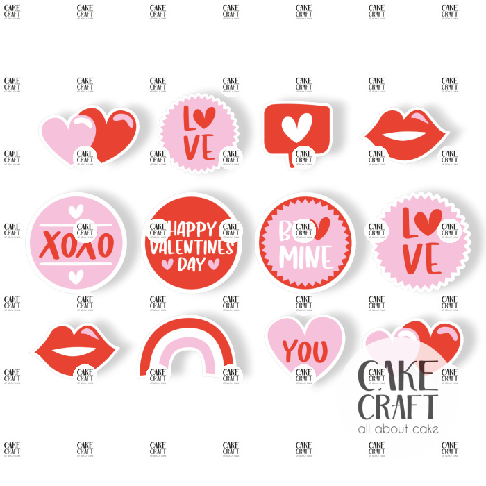 Βρώσιμη Εκτύπωση - Βρώσιμα σχέδια Valentine Mix v2 - 15τμχ