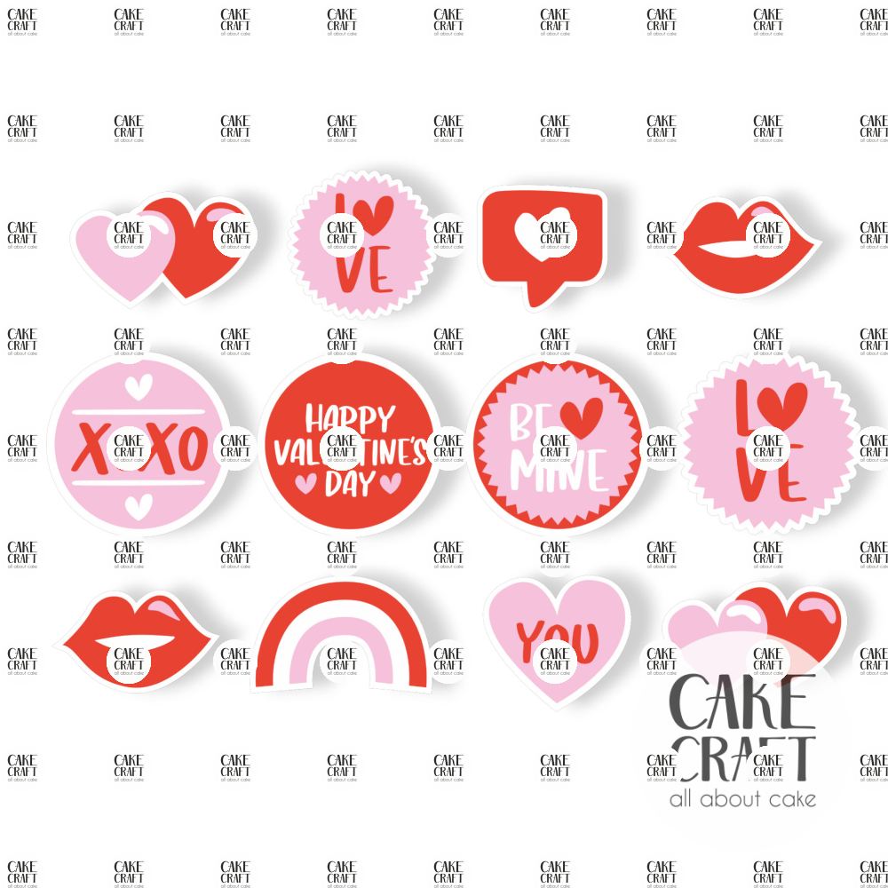 Βρώσιμη Εκτύπωση - Βρώσιμα σχέδια Valentine Mix v2 - 15τμχ