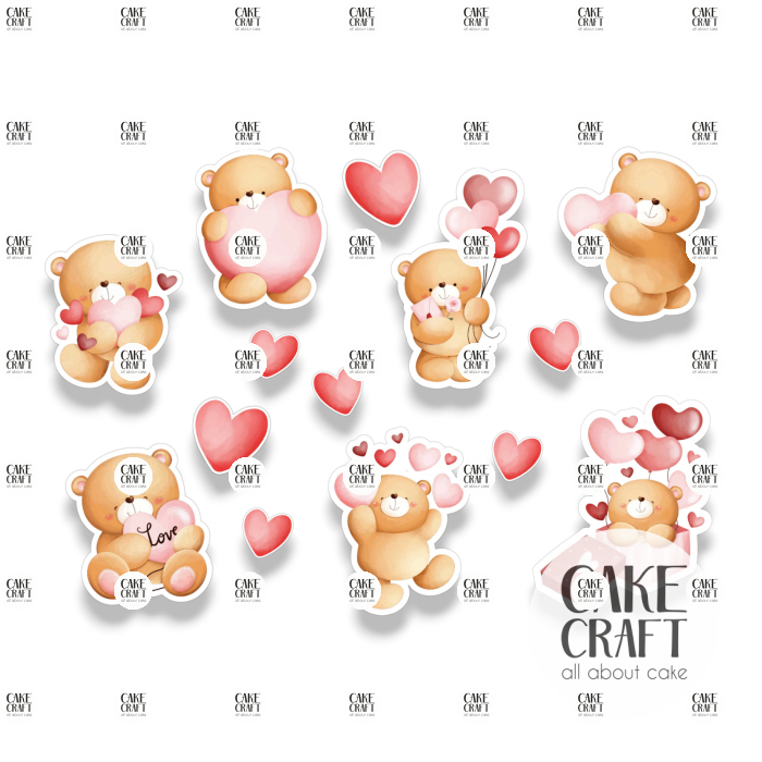 Βρώσιμη Εκτύπωση - Βρώσιμα σχέδια Valentine Forever friends Mix v1 - 14τμχ