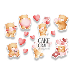 Βρώσιμη Εκτύπωση - Βρώσιμα σχέδια Valentine Forever friends Mix v1 - 14τμχ