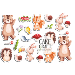 Βρώσιμη Εκτύπωση - Βρώσιμα σχέδια Ζώα του Δάσους 4 - 23τμχ