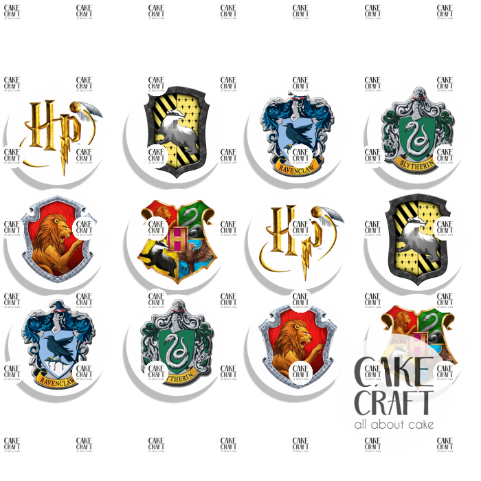 Βρώσιμη Εκτύπωση - Βρώσιμα σχέδια Harry Potter τάπες 6cm - 12τμχ