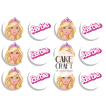 Βρώσιμη Εκτύπωση - Βρώσιμα σχέδια Barbie τάπες 6cm - 12τμχ
