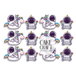 Βρώσιμη Εκτύπωση - Βρώσιμα σχέδια Αστροναύτες Unicorn 12τμχ