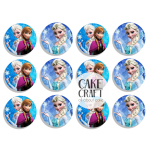 Βρώσιμη Εκτύπωση - Βρώσιμα σχέδια Frozen τάπες 6cm - 12τμχ