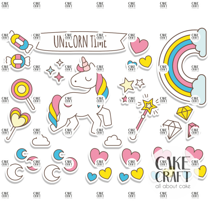 Βρώσιμη Εκτύπωση - Βρώσιμα σχέδια Unicorn 40τμχ