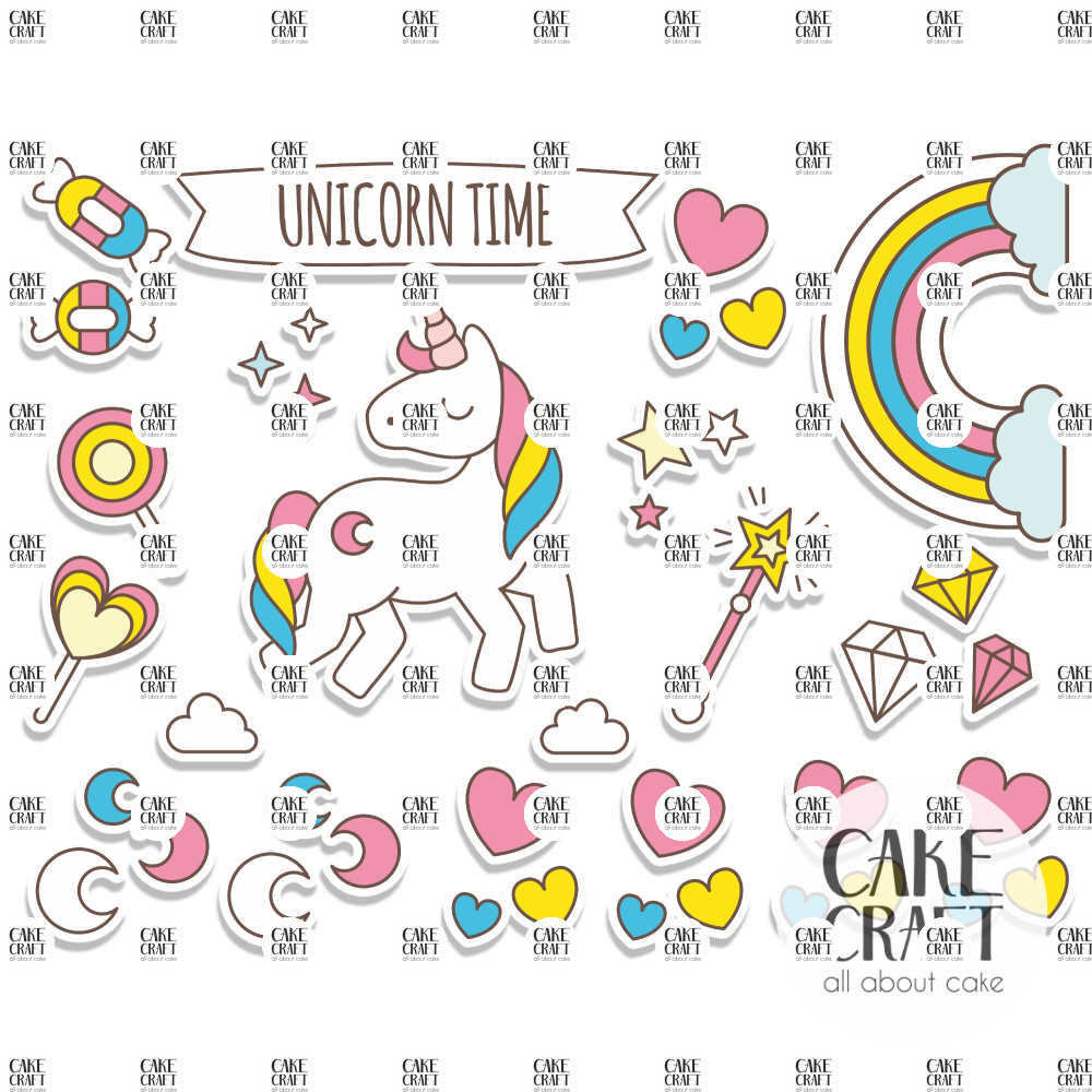 Βρώσιμη Εκτύπωση - Βρώσιμα σχέδια Unicorn 40τμχ