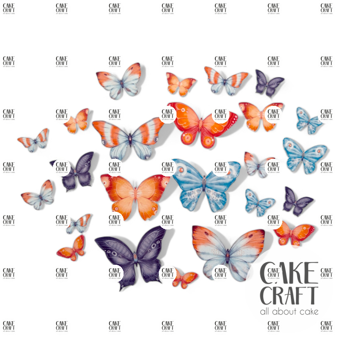 Βρώσιμη Εκτύπωση - Βρώσιμες πεταλούδες Μιξ 24τμχ