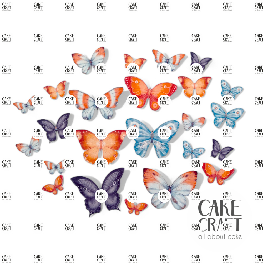 Βρώσιμη Εκτύπωση - Βρώσιμες πεταλούδες Μιξ 24τμχ