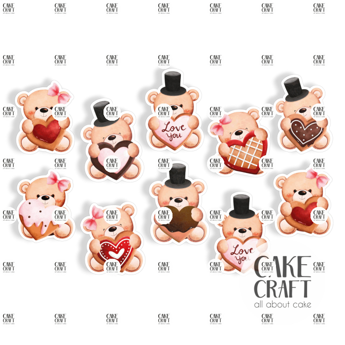 Βρώσιμη Εκτύπωση - Βρώσιμα σχέδια Valentine Forever friends Mix v3 - 10τμχ