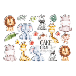 Βρώσιμη Εκτύπωση - Βρώσιμα σχέδια Ζώα της Ζουγκλας - 20τμχ