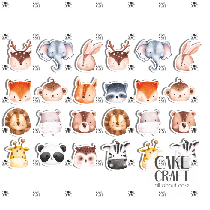 Βρώσιμη Εκτύπωση - Βρώσιμα σχέδια Ζωάκια - 24τμχ