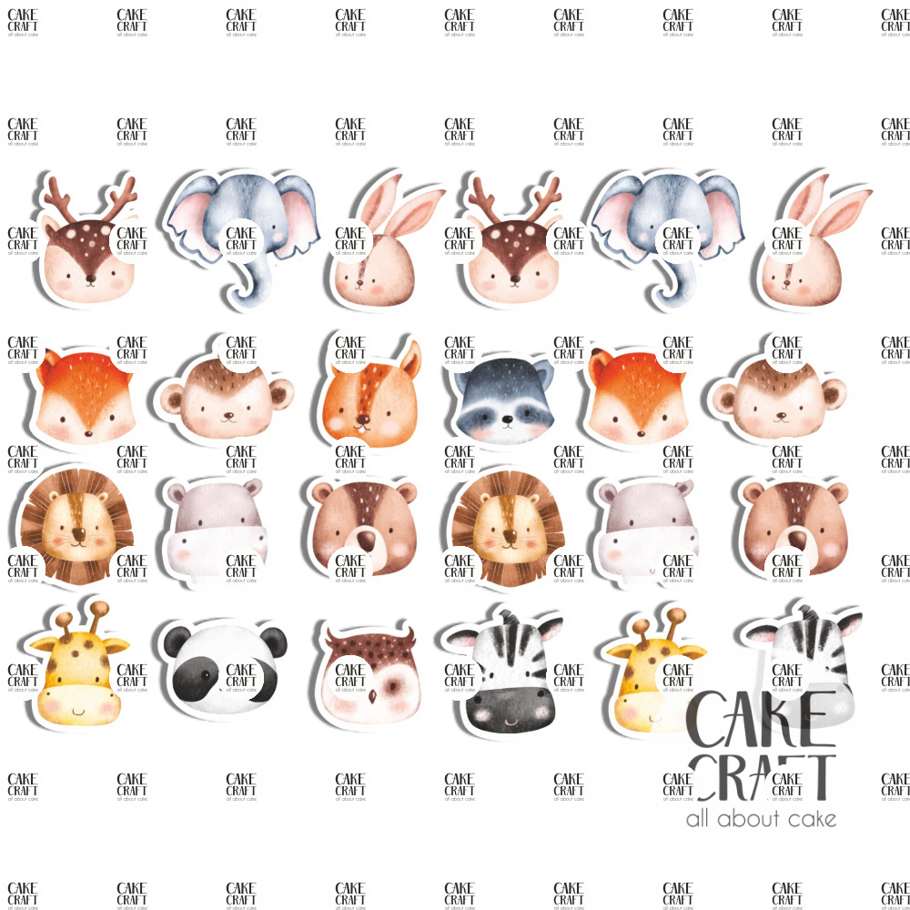 Βρώσιμη Εκτύπωση - Βρώσιμα σχέδια Ζωάκια - 24τμχ