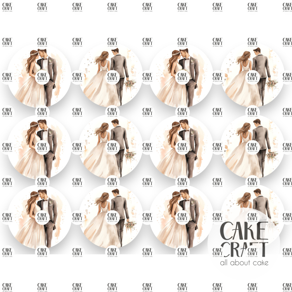 Βρώσιμη Εκτύπωση - Βρώσιμα σχέδια Wedding τάπες 6cm - 12τμχ